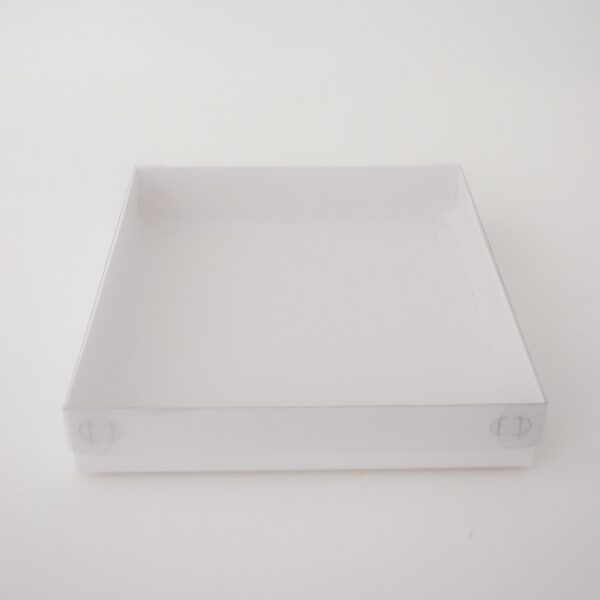 8 Inch Square Cookie Box 40mm Deep With Clear Lid - Pack of 10