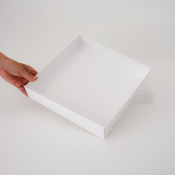 8 Inch Square Cookie Box 40mm Deep With Clear Lid - Pack of 10